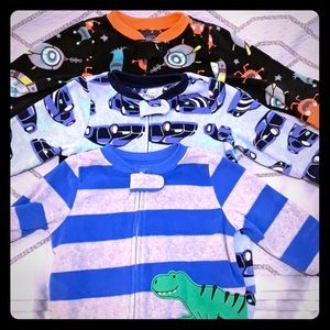 Set of 3 Boys one-piece pajamas (12M)